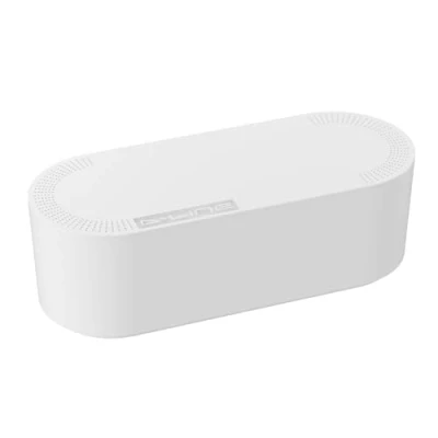 Imagen de D Line EU/CTULGEW/SW Caja Organizadora de Cables, fabricada en ABS resistente a la electricidad, para guardar, ocultar y organizar cables manera eficiente Grande, Blanco