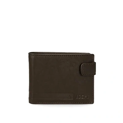 Imagen de Adept Alan Cartera horizontal con cierre de clic Marrón 11x8,5x1 cms Piel