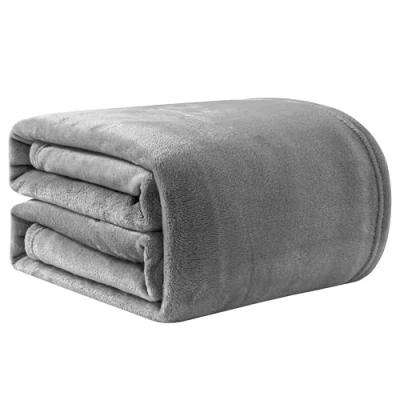 Imagen de Good Nite Microfibra Mantas para Sofa, Manta Polar Sofa Extra Suave, de Franela Cálida y Suave Sofá Grande, Cama, Colcha (Gris, 150 * 200 cm)