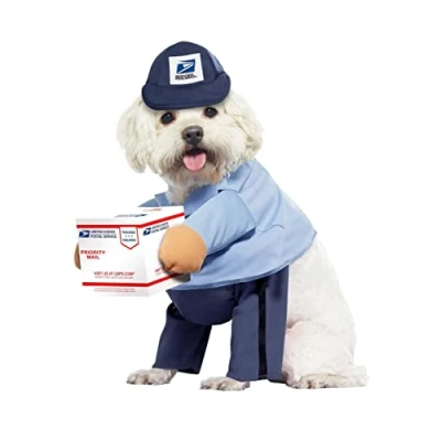 Imagen de California Costumes Disfraz de transportista Correo para Perro USPS XS Azul