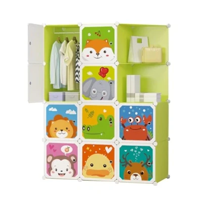 Imagen de XOKOTAKI Armario Modular Infantil, Estantería de Módulos, Ropero para Niños, Organizador Modular, Estante Almacenamiento Hogar, 12 140x105 cm