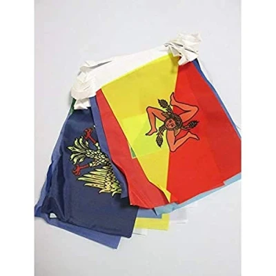 Imagen de GUIRNALDA 6 metros 20 banderas DE las REGIONES ITALIA 21x15cm bandera REGIONAL ITALIANA 15 x 21 cm banderines AZ FLAG