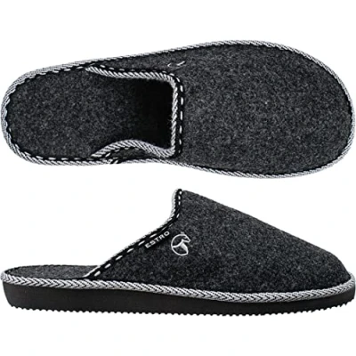 Imagen de ESTRO Zapatillas de Casa Hombre Pantuflas Fieltro Invierno F14 (Negro, 40 EU)