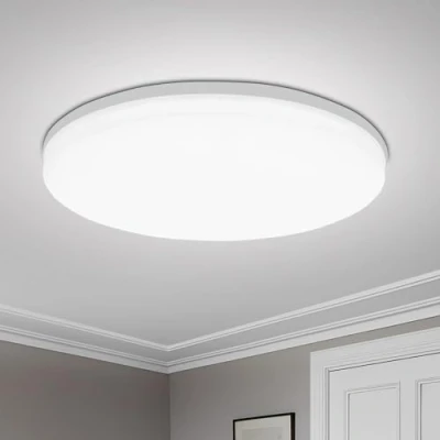 Imagen de Yafido Led Lámpara de Techo Moderna 48W Plafón Redonda Ultra Delgado Downlight Blanco Frío 6500K 4320LM adecuada para Cocina Balcón Dormitorio Corredor Sala Estar Ø30cm No Regulable