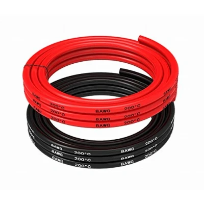 Imagen de MakerStack Cable de Silicona Calibre 8 Impedancia Baja Suave y Flexible, AWG 1650 Hilos 0.08 mm Cobre para RC Coche, avión no tripulado, batería avión, etc.
