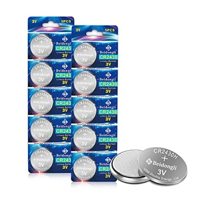 Imagen de CR2430 Pilas de Botón 3V Litio CR 2430 Lithium Battery, 10 Piezas【5 Años Garantía】 (cr2430 10)