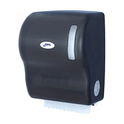 Imagen de Jofel Dispensador de Papel Bobina en Continuo, Diámetro max. 210mm, Servicios Pre Cortados 27cm, sin Palanca, Máxima Higiene y Ahorro, Fabricado ABS, AG57000