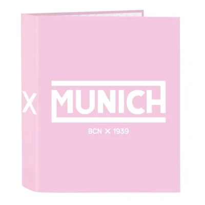 Imagen de Safta MUNICH ROSA Carpeta Folio 4 Anillas, Ideal para Niños de Diferentes Edades, Cómoda y Versátil, Calidad Resistencia, 27x6x33 cm, Color
