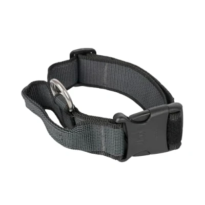 Imagen de Collar Color &amp; Gray con la manija, cerradura de seguridad y el remiendo intercambiables, 40 mm (38 53 cm), Negro Gris
