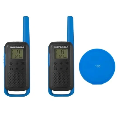 Imagen de Motorola TALKABOUT T62 Blue Kit de Radio PMR portátil con 2 Piezas + Almohadilla Adhesiva Regalo Azul