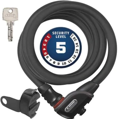 Imagen de ABUS Phantom 8950/180 KF candado de cable Juego bicicleta con soporte para el perno la abrazadera del sillín 12/15 mm Nivel seguridad 5 Negro
