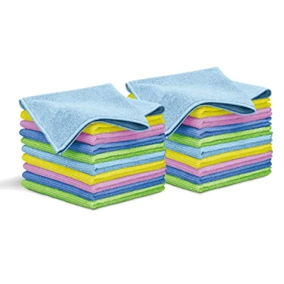 Imagen de briebe Set 20 Paños de Limpieza Microfibra, Juego Bayetas Cocina Suaves para Secar, Super Absorbentes, Grandes 30x30cm, Toallas Coche, Cristales, Baño, Reutilizables, Multicolor