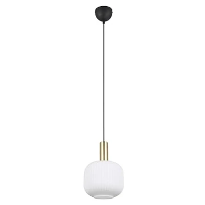 Imagen de Trio Lighting Lámpara colgante Diva, 1 luz, color latón, opal, metal, cristal