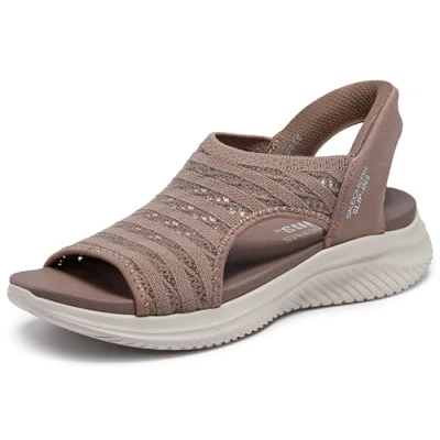 Imagen de Skechers Ultra Flex 3.0 Sun Warmth Hands Free Slip ins, Sandalia Mujer, Moca, 39 EU