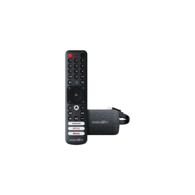 Imagen de waipu. TV 4K Stick Incluye mando a distancia con teclas de selección rápida (con control TV), ver televisión través WiFi, HDMI, 4K, HDR