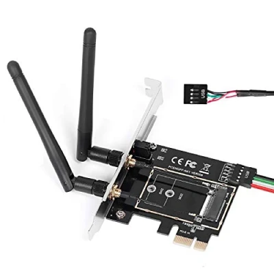 Imagen de MZHOU Convertidor de Tarjeta Red WiFi M.2 NGFF a PCI E 1X Adaptador con Antena Doble Banda 2.4 / 5G Soporte Nic