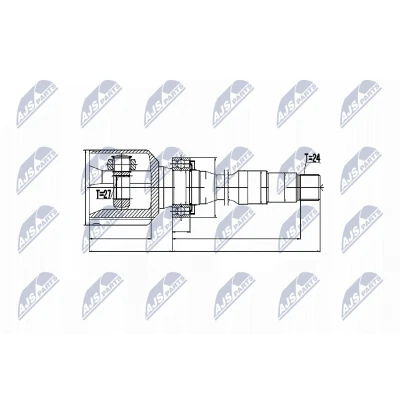 Imagen de NTY NPW TY 029 Junta Homocinética Eje delantero, izquierda, lado de engranaje TOYOTA: Auris Hatchback, Corolla Verso, Yaris II Hatchback