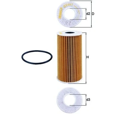 Imagen de MAHLE ORIGINAL OX 441D Filtro de aceite Cartucho filtrante RENAULT: LAGUNA 2, TRAFIC 2 Kasten, 3 Grandtour, OPEL: Vivaro A Combi