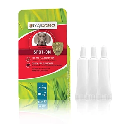 Imagen de bogaprotect SPOT ON Perro Protección contra pulgas y garrapatas para perros 20 30 kg Antigarrapatas natural UBO0353 Stock 12 semanas