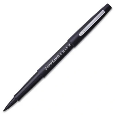 Imagen de Paper Mate Liquid Flair Bolígrafo de punta porosa, color negro, 12 unidades