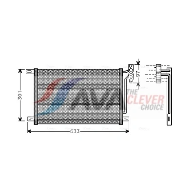 Imagen de AVA COOLING SYSTEMS BW5215 Condensador sin secador 15,4mm 13,8mm Aluminio 540mm R134a BMW: 3 Sedán, Coupé, X3