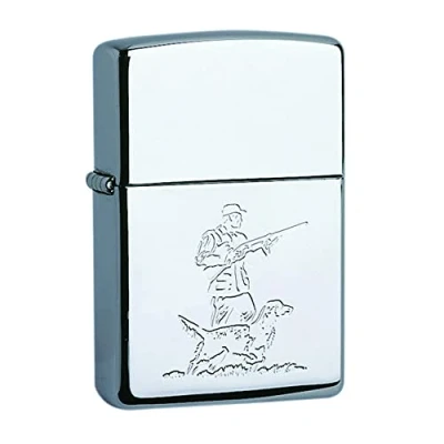 Imagen de Zippo Hunter Encendedor, Cromado, Metal, Cromo, 3.86x1.3x5.72 cm