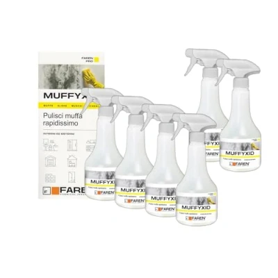 Imagen de FAREN Muffyxid Eliminar moho, antimoho, limpiador de moldes acción rápida, desinfectante, elimina rápidamente hongos, musgos y algas, retrasa la reaparición, 500 ml (6)