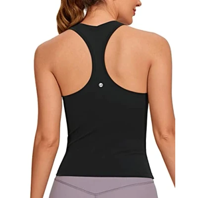 Imagen de CRZ Yoga Butterluxe Racerback Tank Top para Mujer Sin Mangas Entrenamiento Tops Atlético Camisas Camisole Negro 46
