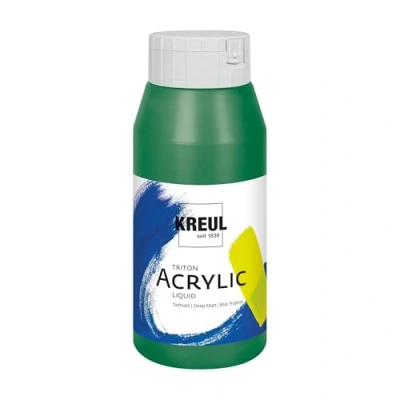 Imagen de KREUL 17014 Solo Goya Triton acrílica Verde Hoja, Bote 750 ml, Secado rápido y Mate, Pintura al Agua, Calidad de Estudio, versátil, Buen Poder cubriente, Leaf Green, 7.7x8.2x19.5 cm,