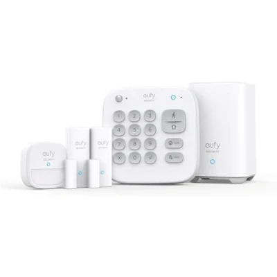 Imagen de eufy Security 5 piezas Smart Home Set, sistema de seguridad inteligente para el hogar, con cerradura puerta, sensor movimiento, 2 sensores robo, alarma, compatible eufyCam