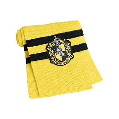 Imagen de Funidelia Bufanda de Hufflepuff Harry Potter (Réplica oficial) para hombre y mujer Accesorios &amp; merchandising Regalos originales Navidad, cumpleaños otras celebraciones Amarillo