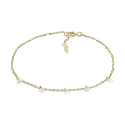 Imagen de Fossil Pulsera Para Mujer Sadie, Longitud: 165mm+30mm, Anchura: 3mm, Altura: 5mm De Latón Bañada En Oro 14K, JA7135710