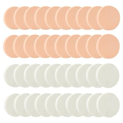 Imagen de SYEYCW 40 Piezas Esponjas Maquillaje Cara, Paquetes Esponja de Pintura Facial, Redonda, Uso Dual Seco y Húmedo Redondo Maquillaje, para Base Líquida, BB, CC Cream