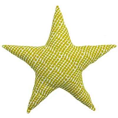 Imagen de little furn. Printed Star Cojín prerelleno, 100% algodón, Mostaza Gris, 40 x 10cm