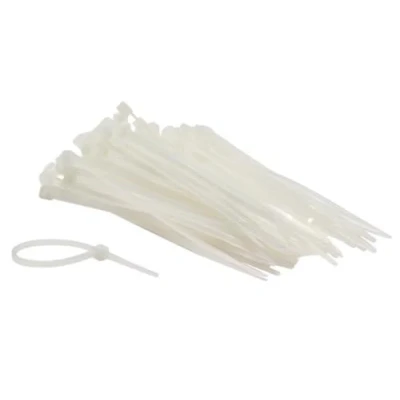 Imagen de Perel Conjunto de empates cable nylon 2.5x100 mm blanco, resistente a los rayos UV, 100 pcs