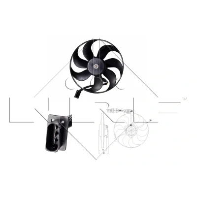 Imagen de NRF 47064 ventilador de radiador 350 12 250 sin bastidor (armazón) SEAT: Leon I Hatchback, Ibiza 3, Toledo 2 Limousine norauto,