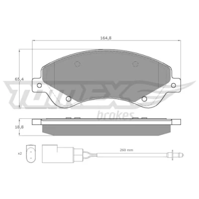 Imagen de TOMEX brakes TX 14 79 Juego de pastillas freno Eje delantero con contacto avisador desgaste accesorios FORD: Transit Mk6 Furgón