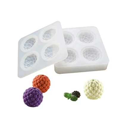 Imagen de XiaoShenLu Molde de Silicona 3D, moldes para postres, 4 cavidades Forma Frambuesas