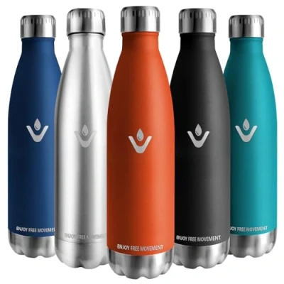 Imagen de Vikaster Garrafa termica, 750ml Botella agua acero inoxidable, Mantener 12H Caliente/24 Frío, Termo Sin BPA, termica Niños, Adultos, Deporte, Oficina, Exteriores