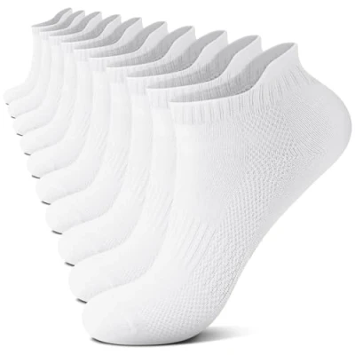 Imagen de FALARY Calcetines Deportivos Para Hombre y Mujer, Cortos De AlgodóN Blanco, Transpirables, Correr Al Aire Libre, 47 50, 10 Pares