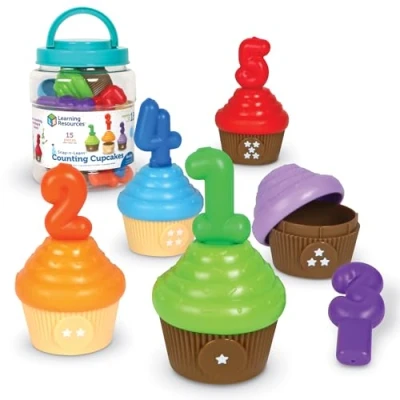 Imagen de Learning Resources Snap n Learn Cupcakes para Contar, 18M+, Juguetes educativos niños pequeños, Actividades de Aprendizaje Preescolar, Montessori, y educación