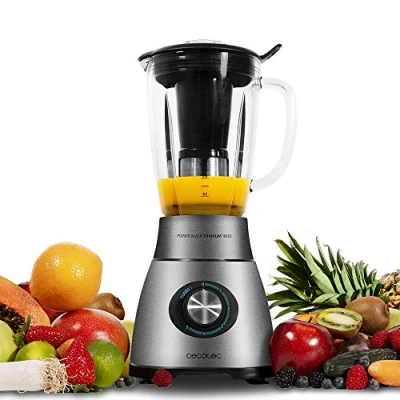 Imagen de Cecotec Batidora de Vaso Power Black Titanium 2300MAX Mix Go. 2300W Potencia Máxima, 1,5L Capacidad, 5 Velocidades, 6 Hojas Recubrimiento Titanio Negro y Jarra Termorresistente