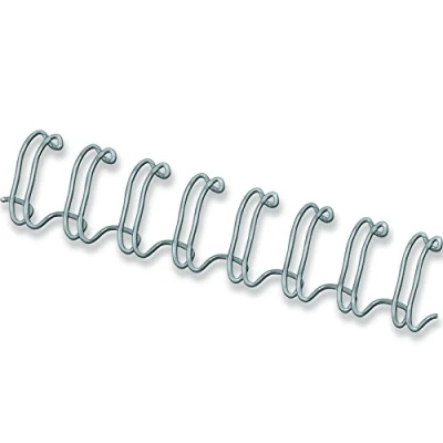 Imagen de Fellowes CRC54453 Pack de 100 canutillos tipo wire, doble espiral, paso 3:1&quot;, 34 agujeros, 12 mm, plata