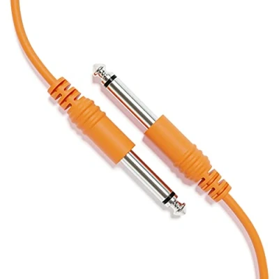Imagen de ExcelValley 1 Pack Cable de Guitarra Instrumento Mono Conexión Conducción TS 6,35mm 1/4&quot; [Naranja 90cm 36&quot;]