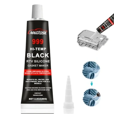 Imagen de Pasta de Juntas Motor,Sellador para Motores,Sellador Automoción,Pegamento Alta Temperatura Silicona Negra 85g(Negro)