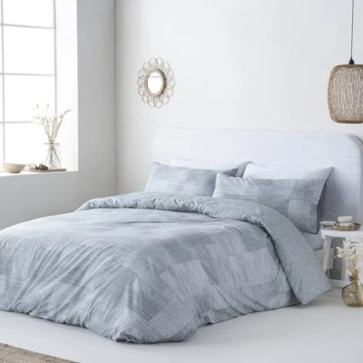 Imagen de Funda Nordica Reversible Sella Gris Cama de 180 Cierre con Botones HIPOALERGENICA