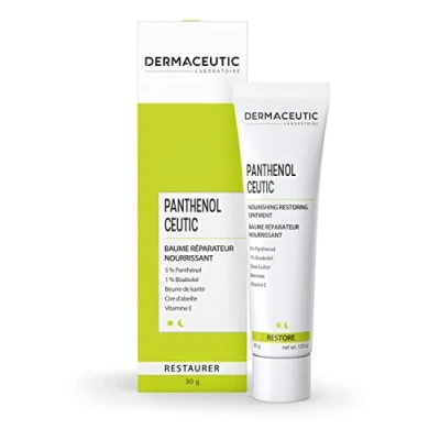Imagen de Dermaceutic Panthenol Ceutic Ungüento reparador nutritivo con pantenol, manteca de karité, cera abejas y vitamina e Bienestar inmediato para piel seca, sensible irritada 30 g