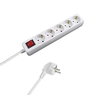 Imagen de WOLFPACK LINEA PROFESIONAL 19010490 Base Multiple 5 Tomas con Toma De Tierra Interruptor, Multicolor