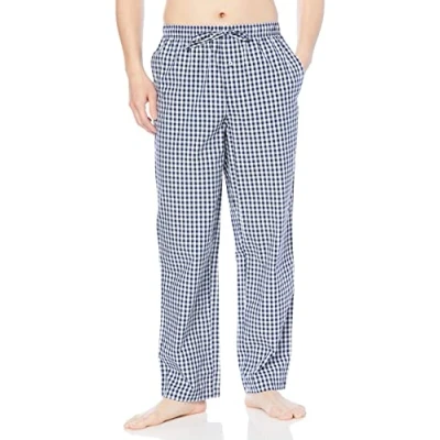 Imagen de Amazon Essentials Pantalón de Pijama Tejido Ajuste Recto Hombre, Azul Marino Blanco Guinga, XXL