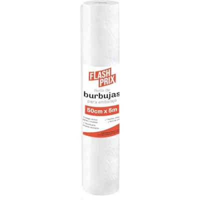 Imagen de FLASHPRIX Rollo Plastico Burbujas Embalaje, 50cm Ancho (A) y 5m longitud (L). Papel burbuja perfecto para Mudanzas, Embalajes Envíos